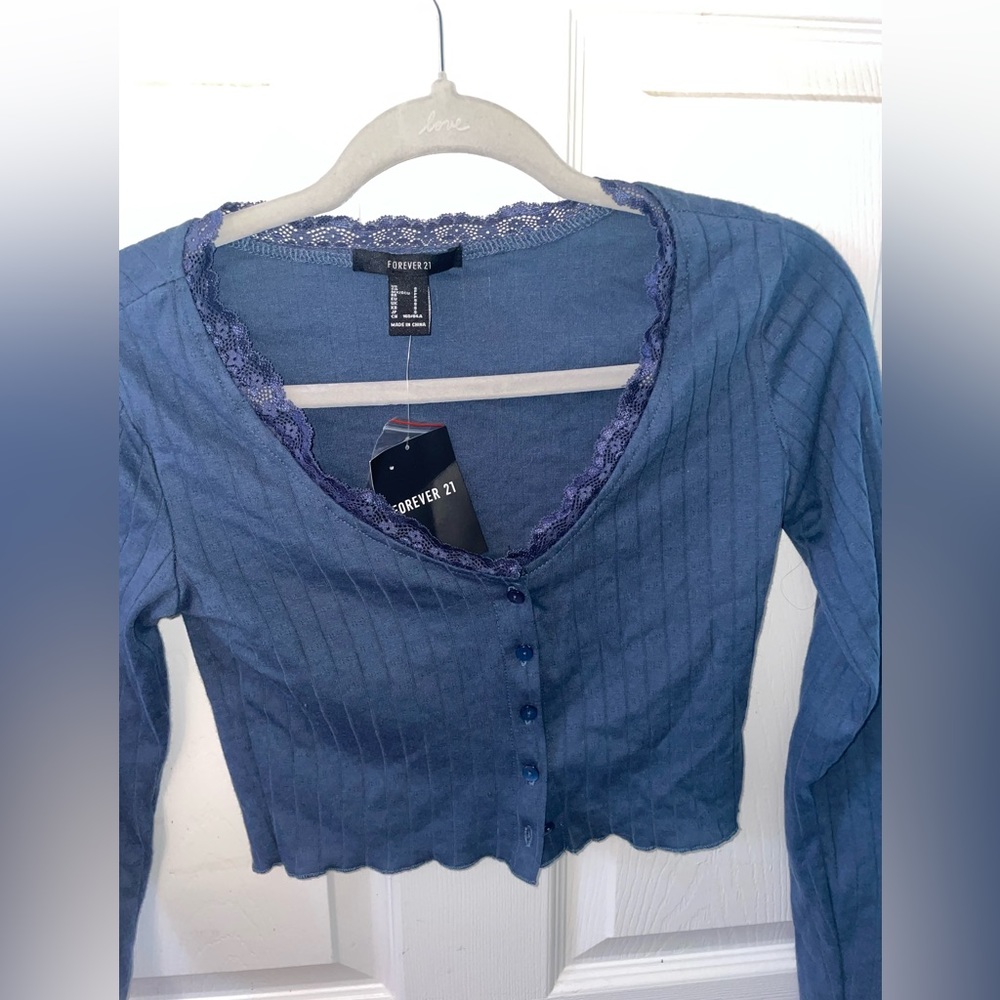 Forever 21 blue knit top WITH TAGS